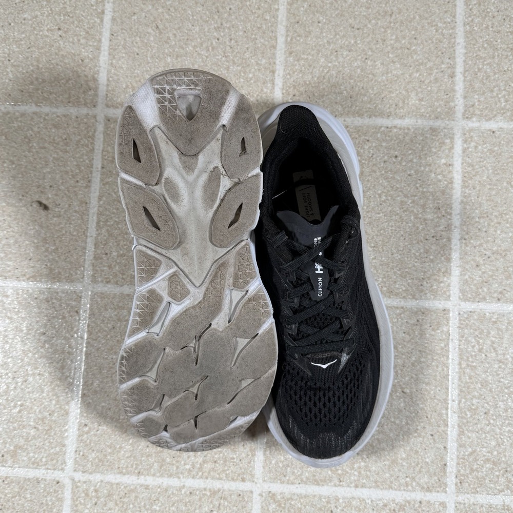 Hoka One One Clifton Edge Black White Women's Sz 6.5 Running Shoes 1110511-BWHT - Picture 5 of 8